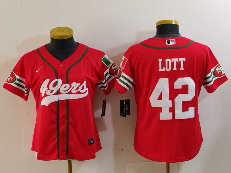 Women's San Francisco 49ers #42 Ronnie Lott Red Mexico Cool Base Stitched Baseball Jersey,We sell and wholesale Women's San Francisco 49ers #42 Ronnie Lott Red Mexico Cool Base Stitched Baseball Jersey on line form chian!